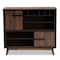 Baxton Studio Margo Walnut Brown and Black Finished Wood Wine Storage Cabinet 163-10442 - alternate 4